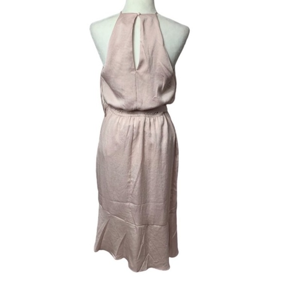 Nwt Express Asymmetrical Blush Pink Halter Dress - Picture 8 of 10